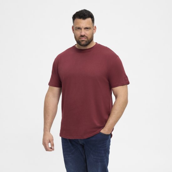 North Latitude T-Shirt O-Neck Bordeaux TALL - TALL koszulki - Koszulki dla wysokich mężczyzn