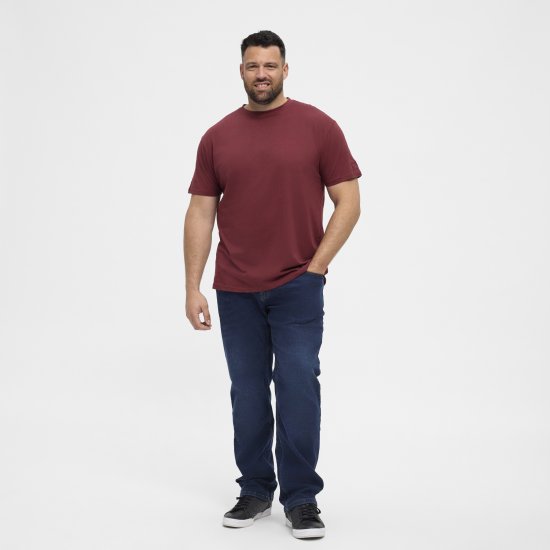 North Latitude T-Shirt O-Neck Bordeaux TALL - TALL koszulki - Koszulki dla wysokich mężczyzn