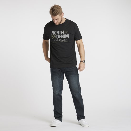 North Latitude Denim Printed T-Shirt Black TALL - TALL koszulki - Koszulki dla wysokich mężczyzn