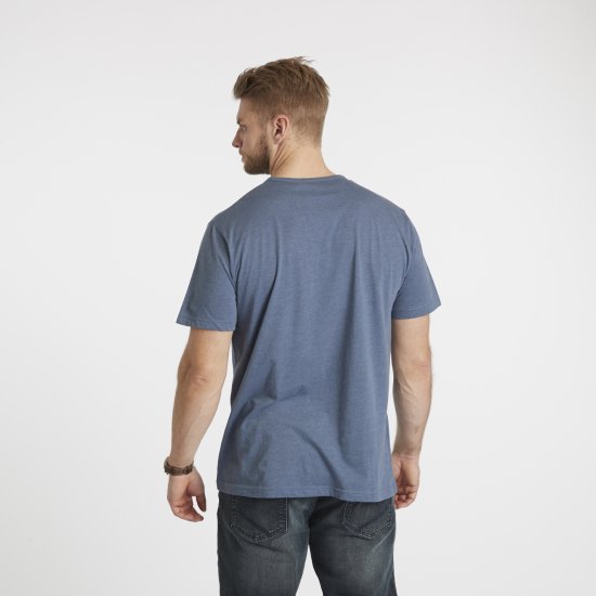 North Latitude Denim Printed T-Shirt Blue Melange TALL - TALL koszulki - Koszulki dla wysokich mężczyzn