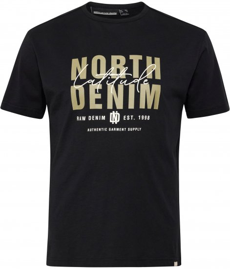 North Latitude Denim Printed Logo T-Shirt Black TALL - TALL koszulki - Koszulki dla wysokich mężczyzn