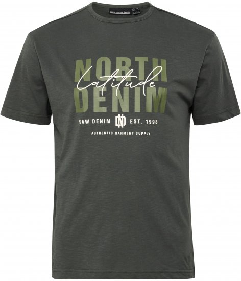North Latitude Denim Printed Logo T-Shirt Dark Green TALL - TALL koszulki - Koszulki dla wysokich mężczyzn