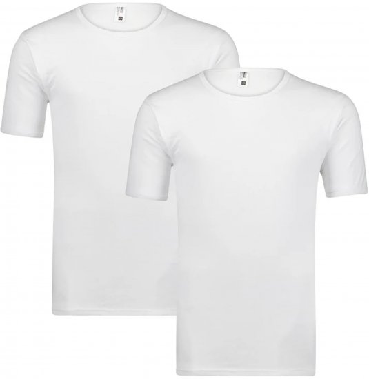 Adamo Royal Fine Ribbed Under-T-shirt 2-Pack White - Bielizna & stroje kąpielowe - Bielizna & Stroje kąpielowe 2XL-8XL