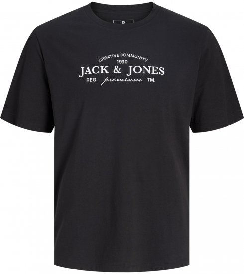 Jack & Jones Kevin Koszulka Czarna - Koszulki - T-shirty meskie Duże Rozmiary - 2XL-14XL
