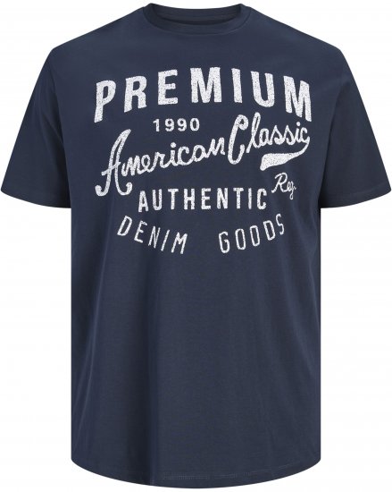 Jack & Jones Alex Koszulka Granatowa - Koszulki - T-shirty meskie Duże Rozmiary - 2XL-14XL