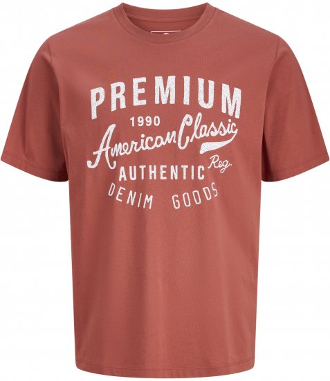 Jack & Jones Alex Koszulka Czerwona - Koszulki - T-shirty meskie Duże Rozmiary - 2XL-14XL