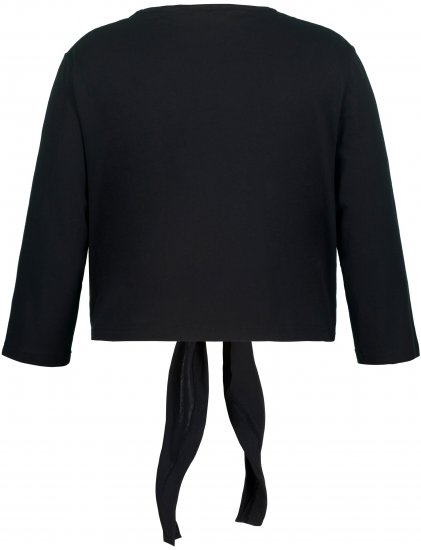 Ulla Popken Versatile Surplice Wrap Tie Hem Bolero Top Black - T-shirty - 