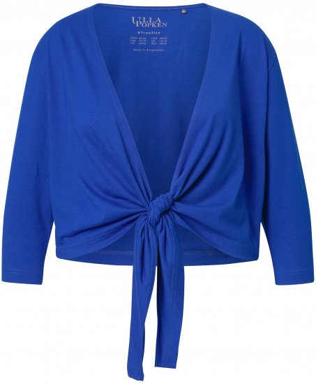 Ulla Popken Versatile Surplice Wrap Tie Hem Bolero Top Cobalt Blue - T-shirty - 