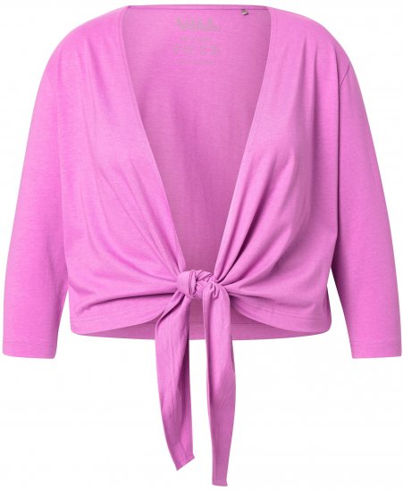 Ulla Popken Versatile Surplice Wrap Tie Hem Bolero Top Cool Pink - T-shirty - 