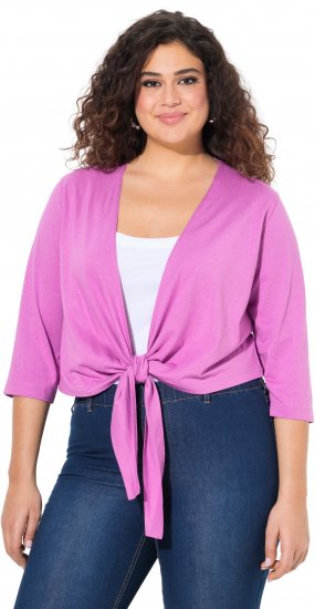 Ulla Popken Versatile Surplice Wrap Tie Hem Bolero Top Cool Pink - T-shirty - 
