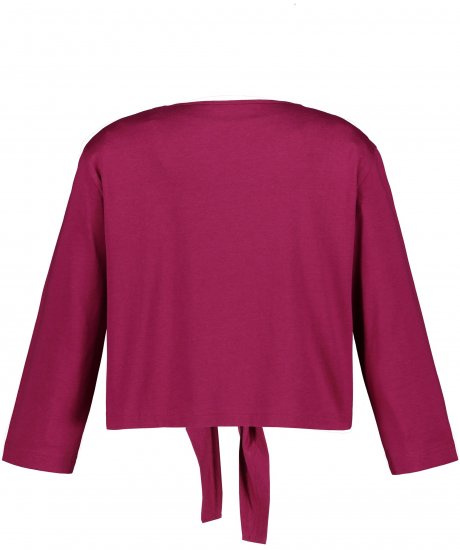 Ulla Popken Versatile Surplice Wrap Tie Hem Bolero Top Magnolia Red - T-shirty - 