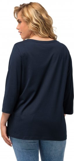 Ulla Popken City Name Graphic Tee Navy - Koszulki z nadrukiem dla kobiet - 