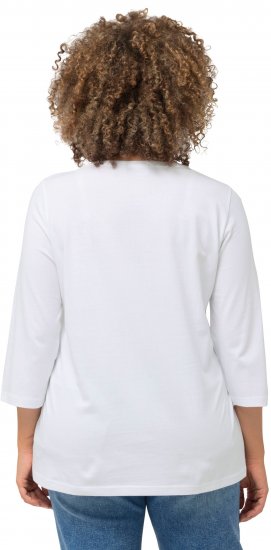 Ulla Popken City Name Graphic Tee Snow White - Koszulki z nadrukiem dla kobiet - 