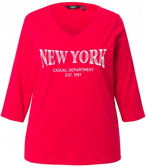 Ulla Popken City Name Graphic Tee Lychee - Koszulki z nadrukiem dla kobiet - 