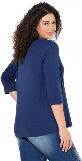 Ulla Popken Rebel 3/4 Sleeve Graphic Tee Ink Blue - T-shirty - 