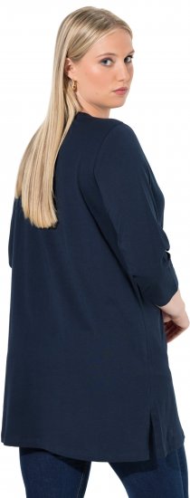 Ulla Popken Ho Ho Ho 3/4 Sleeve Graphic Tunic Tee Navy - T-shirty - 