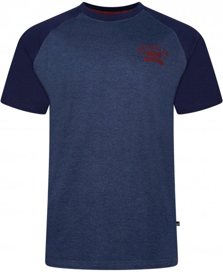 Kam Jeans 5783 Raglan Tee with Brooklyn Chest Print Navy - Koszulki - T-shirty meskie Duże Rozmiary - 2XL-14XL