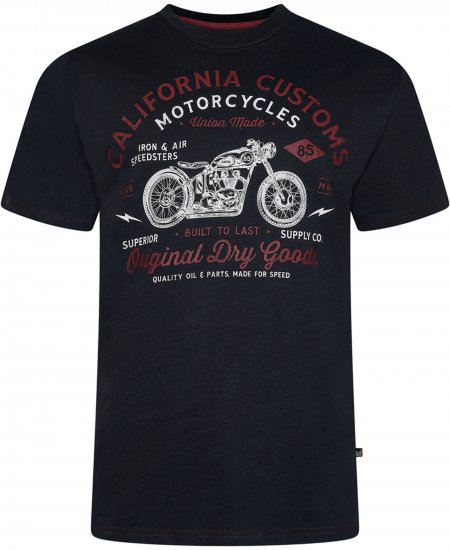 Kam Jeans 5787 California Customs Print Tee Black - Koszulki - T-shirty meskie Duże Rozmiary - 2XL-14XL