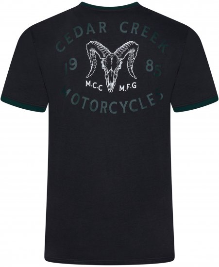 Kam Jeans 5793 Cedar Creek Reverse Print Tee Black - Koszulki - T-shirty meskie Duże Rozmiary - 2XL-14XL