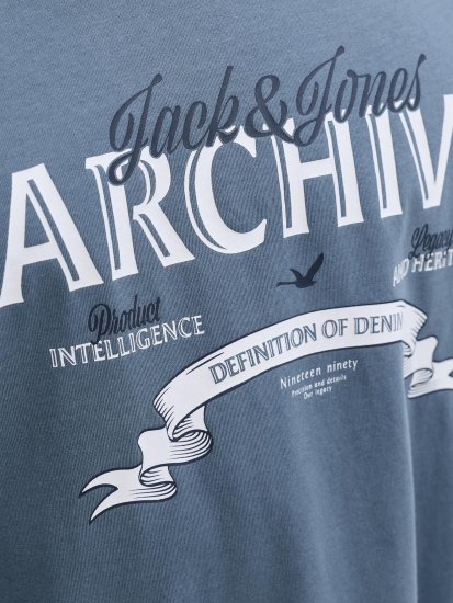 Jack & Jones Dover Denim O-Neck T-Shirt Grey - Koszulki - T-shirty meskie Duże Rozmiary - 2XL-14XL