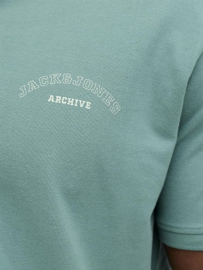 Jack & Jones College Logo Short Sleeve Polo Turquoise - Koszulki polo - Koszulki Polo 2XL-8XL