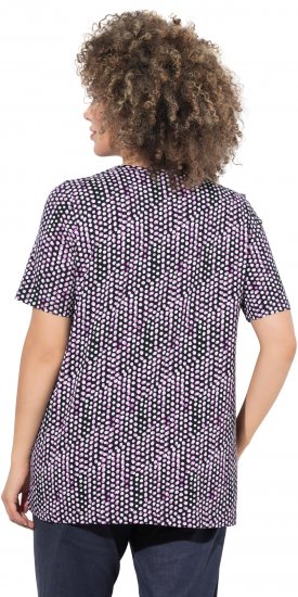 Ulla Popken So Many Dots Tee Light Heather - Koszulki z nadrukiem dla kobiet - 