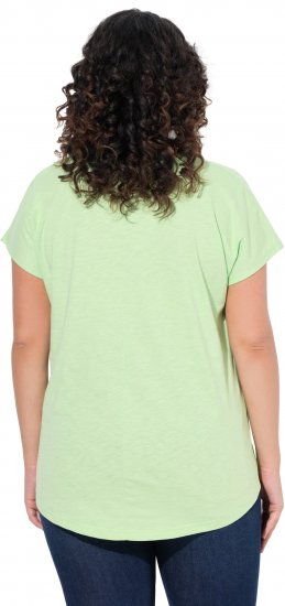 Ulla Popken Metallic Animal Cap Sleeve Graphic Tee Green - Koszulki z nadrukiem dla kobiet - 