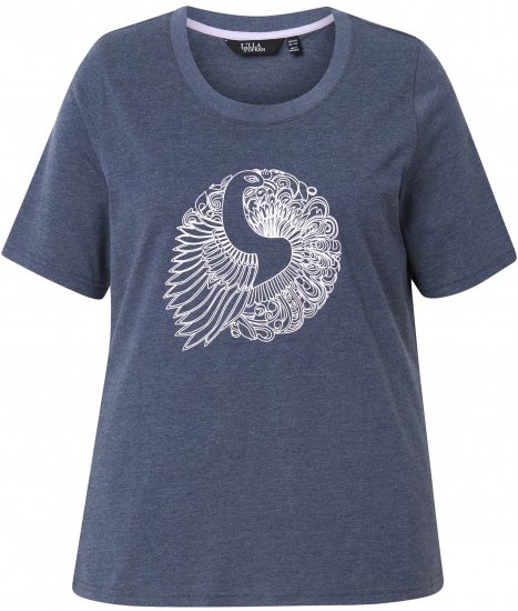 Ulla Popken Peacock Short Sleeve Graphic Tee - Koszulki z nadrukiem dla kobiet - 
