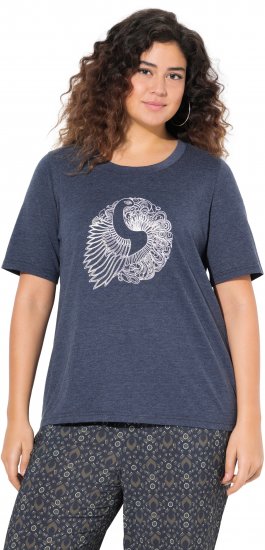 Ulla Popken Peacock Short Sleeve Graphic Tee - Koszulki z nadrukiem dla kobiet - 