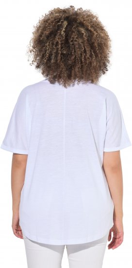 Ulla Popken Drinks And Sunset Graphic Tee Snow White - Koszulki z nadrukiem dla kobiet - 