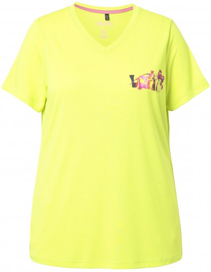 Ulla Popken Wild Antibacterial Short Sleeve Tee Lime - T-shirty - 
