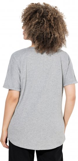 Ulla Popken WONDER Short Sleeve Graphic Tee Light Grey Melange - Koszulki z nadrukiem dla kobiet - 