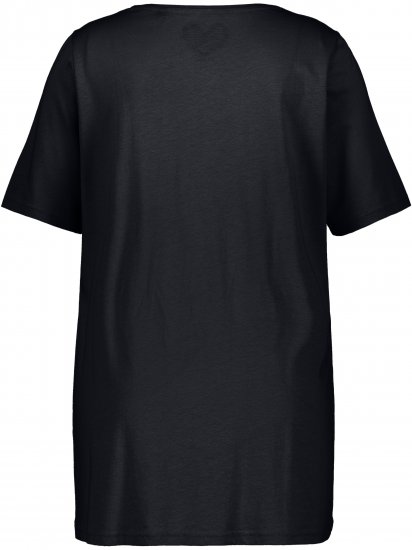 Ulla Popken Essential Front Pleat Tee Black - T-shirty - 