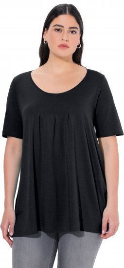 Ulla Popken Essential Front Pleat Tee Black - T-shirty - 