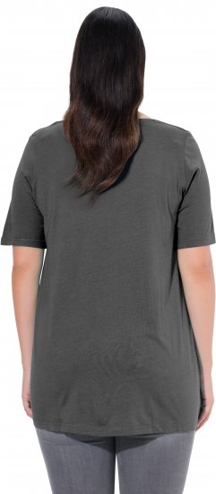 Ulla Popken Essential Front Pleat Tee Graphite Grey - T-shirty - 