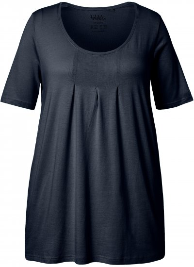 Ulla Popken Essential Front Pleat Tee Navy Blue - T-shirty - 