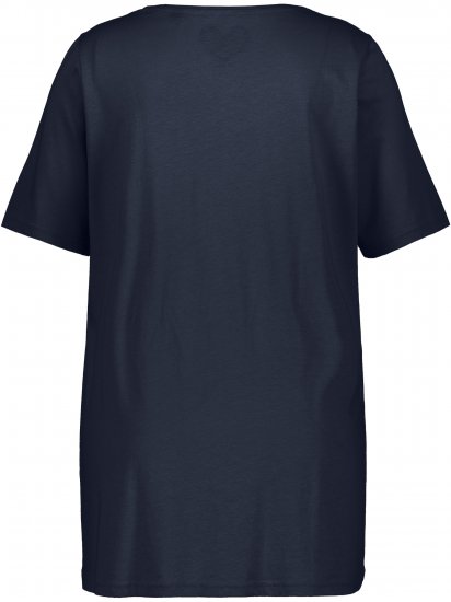 Ulla Popken Essential Front Pleat Tee Navy Blue - T-shirty - 