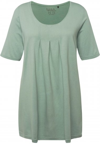 Ulla Popken Essential Front Pleat Tee Light Moss Green - T-shirty - 