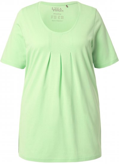 Ulla Popken Essential Front Pleat Tee Light Green - T-shirty - 