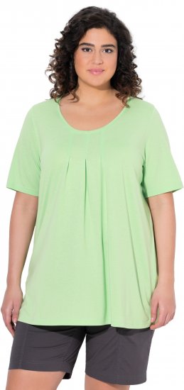 Ulla Popken Essential Front Pleat Tee Light Green - T-shirty - 