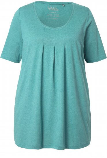 Ulla Popken Essential Front Pleat Tee Green - T-shirty - 