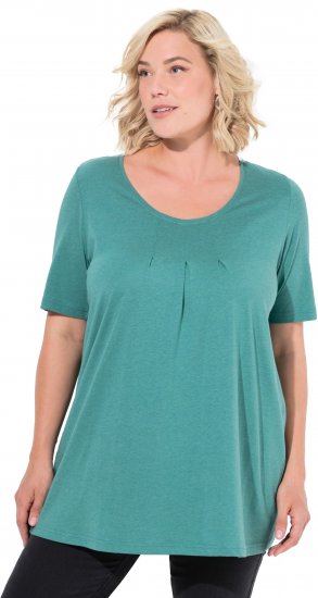 Ulla Popken Essential Front Pleat Tee Green - T-shirty - 