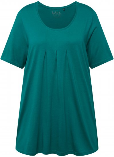 Ulla Popken Essential Front Pleat Tee Dark Emerald - T-shirty - 