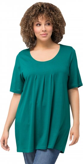 Ulla Popken Essential Front Pleat Tee Dark Emerald - T-shirty - 