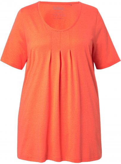 Ulla Popken Essential Front Pleat Tee Pink Coral - T-shirty - 