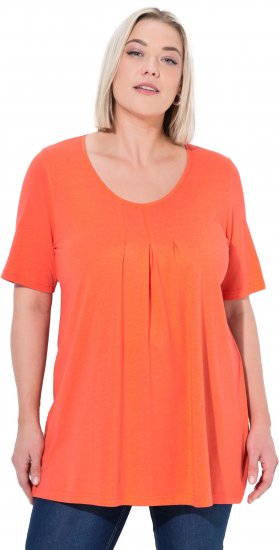 Ulla Popken Essential Front Pleat Tee Pink Coral - T-shirty - 