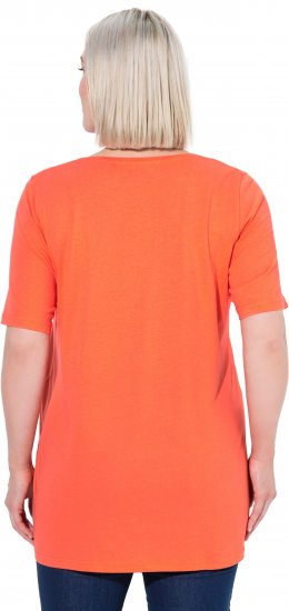 Ulla Popken Essential Front Pleat Tee Pink Coral - T-shirty - 
