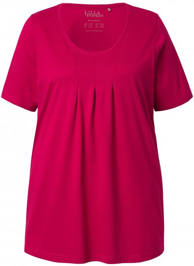 Ulla Popken Essential Front Pleat Tee Dark Raspberry - T-shirty - 