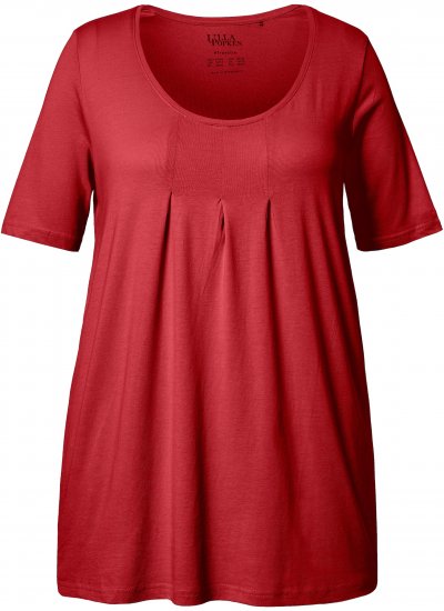Ulla Popken Essential Front Pleat Tee Poppy - T-shirty - 