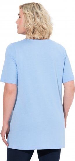 Ulla Popken Essential Front Pleat Tee Light Blue - T-shirty - 